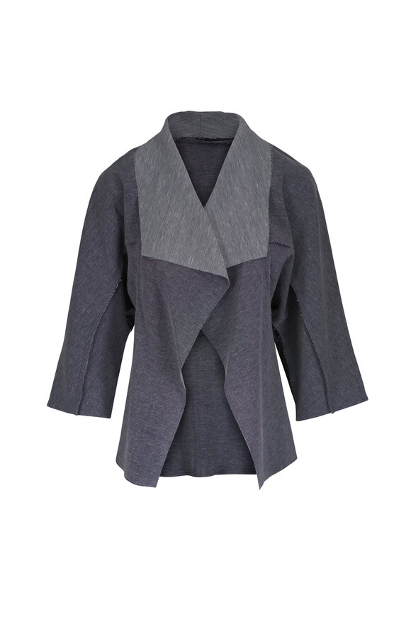 KZ_K Studio - Abstraction Black Leather Cropped Jacket