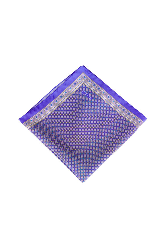 Eton Purple Micro Geometric Silk Twill - view 1