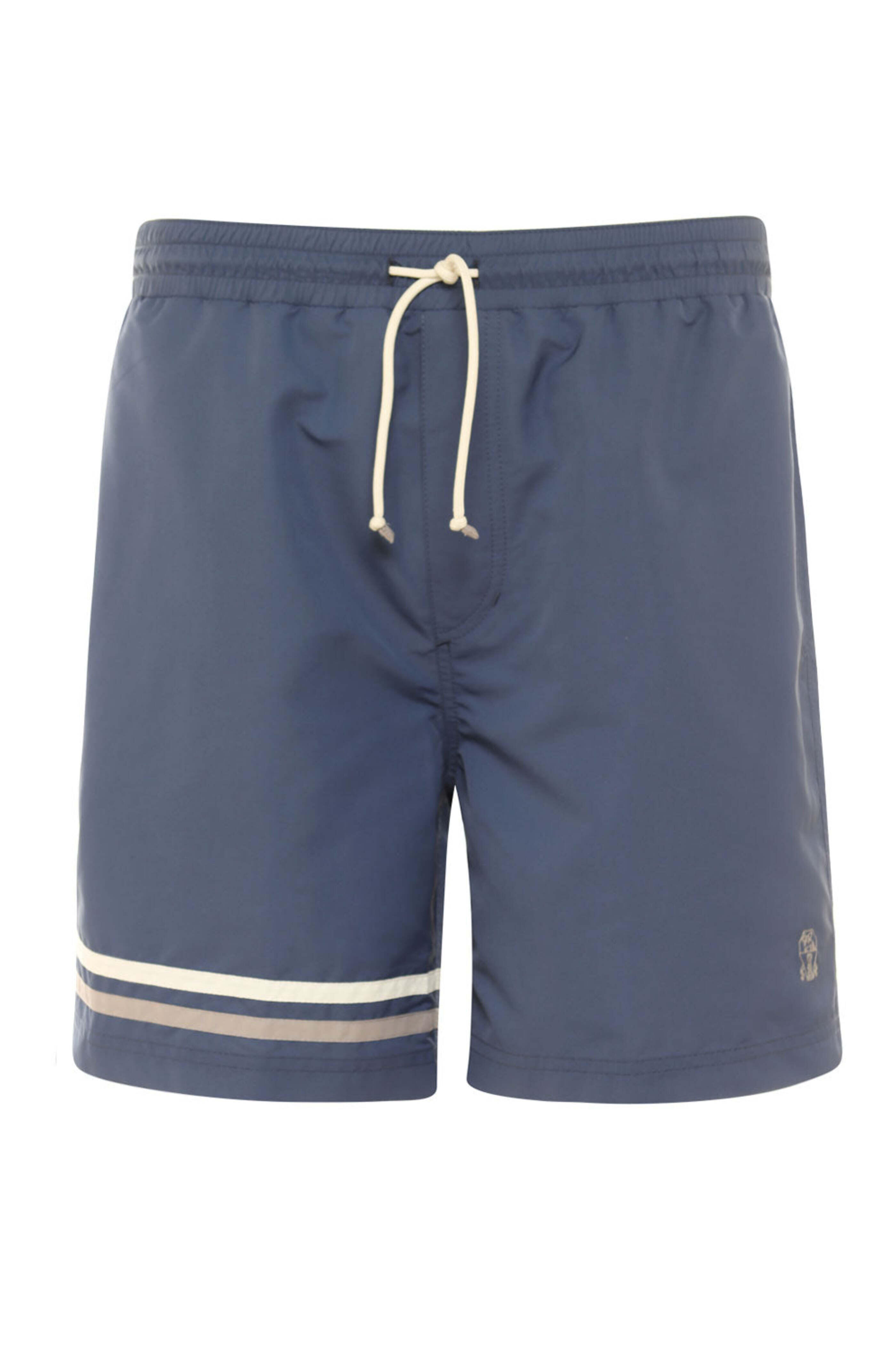 【送料&関税込】Brunello Cucinelli Logo Swimsuit Brunello Cucinelli embroidered-logo Swim Shorts | Blue