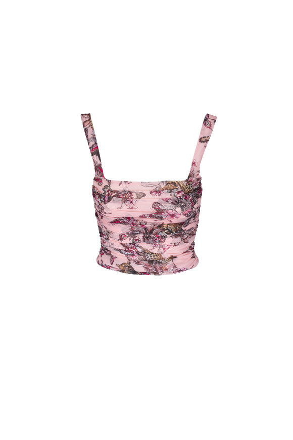 L'Agence Rasha Butterfly Jungle Shirred Tank