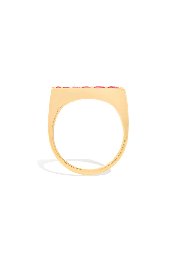 Campbell + Charlotte Edge Tapered Pink Sapphire Stacking Ring - view 2