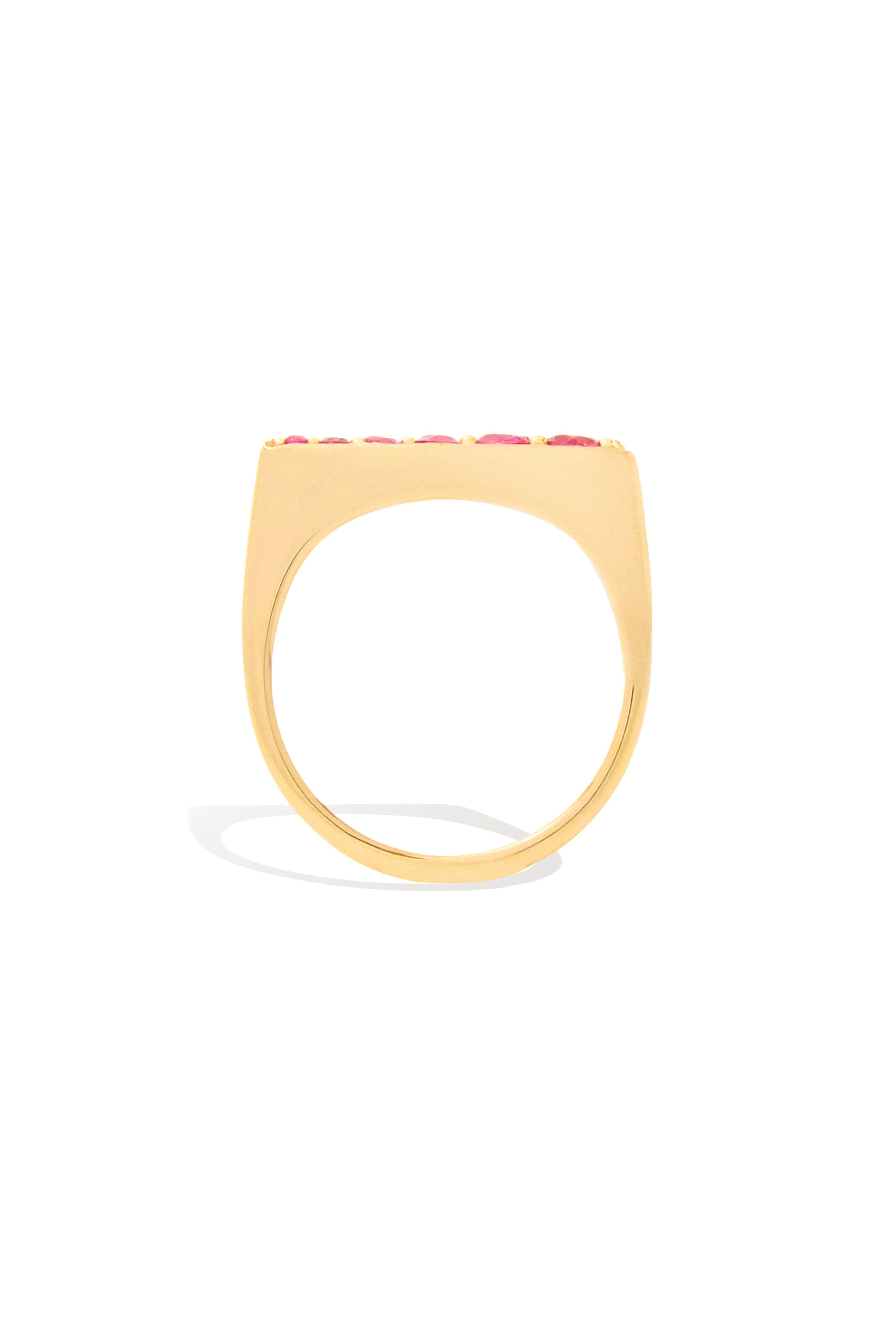 Campbell + Charlotte - Edge Tapered Pink Sapphire Stacking Ring
