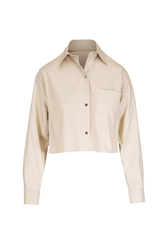 TWP Little Big Joe Cream Paper Leather Shirt - view 1