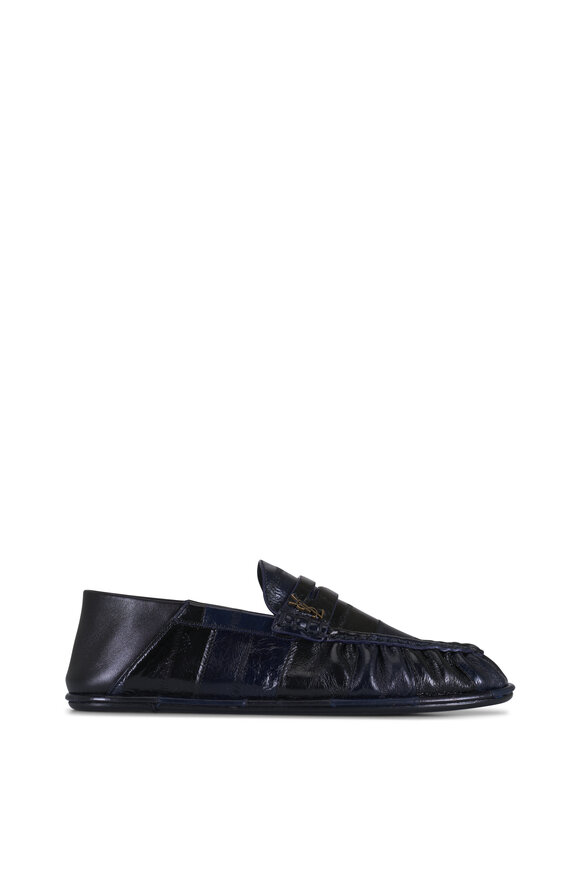 Saint Laurent Le Loafer Navy Foldable Nappa Leather Flat - view 2
