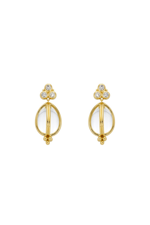 Temple St. Clair - 18K Yellow Gold Pavé Crystal Earrings