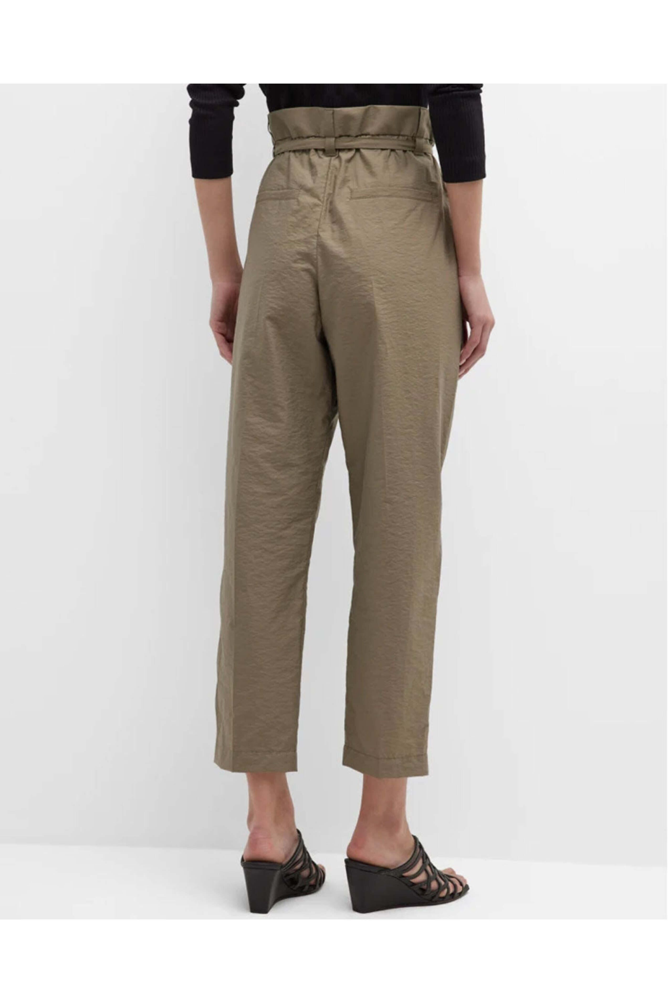 Brunello Cucinelli - Military Crinkle Cotton Pleated Pant