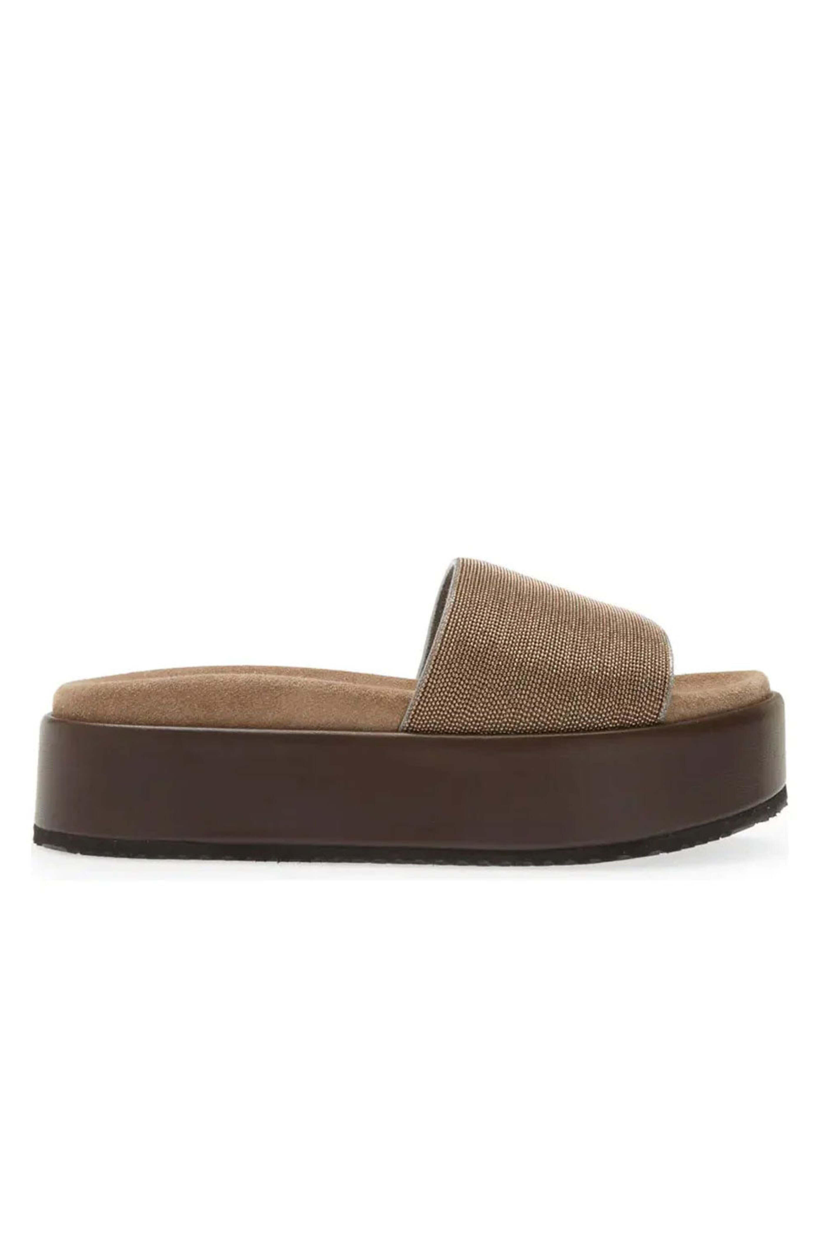 Brunello Cucinelli - Monili Flatform Slide Sandal in Rose Gold