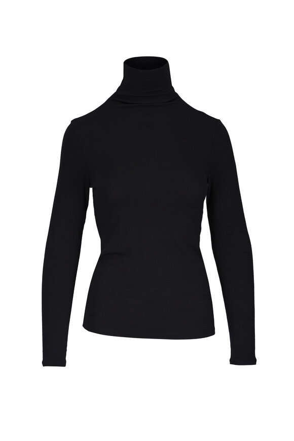 AG Chels Super Black Ribbed Slim Turtleneck