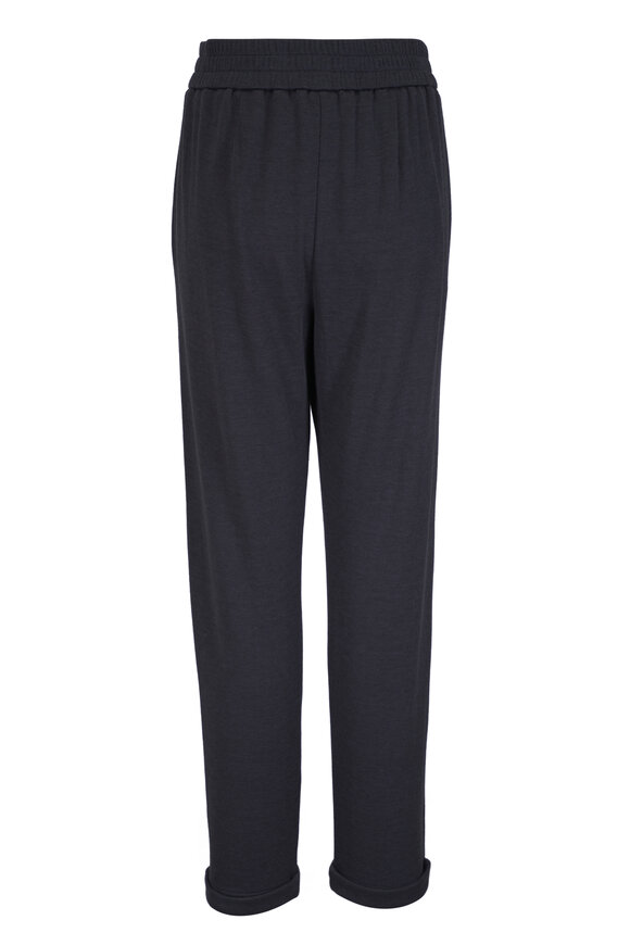 Brunello Cucinelli Coal Cotton & Silk Monili Trim Pocket Pant - view 3