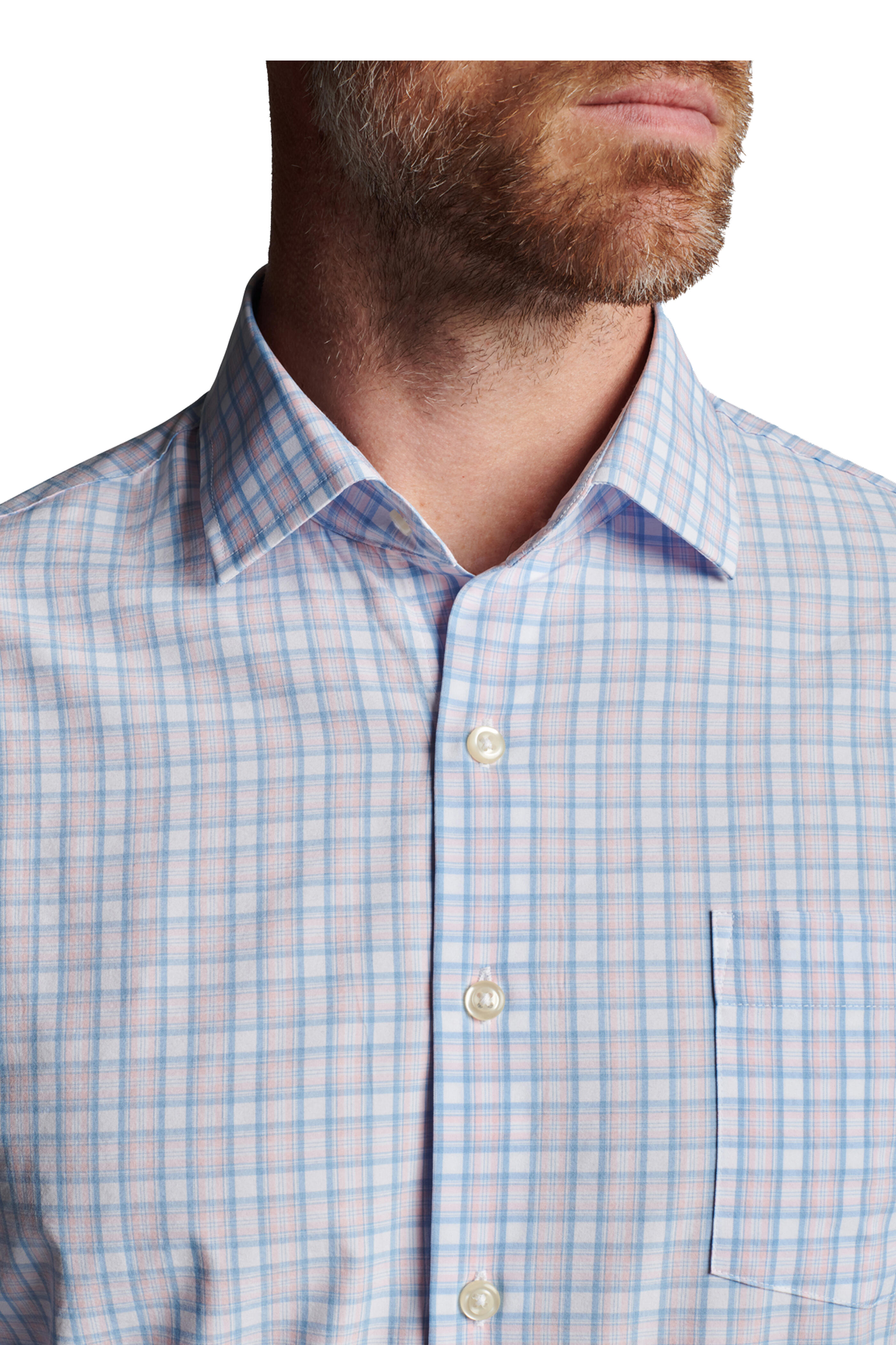 Peter Millar - Lee Palmer Pink & Blue Plaid Poplin Sport Shirt
