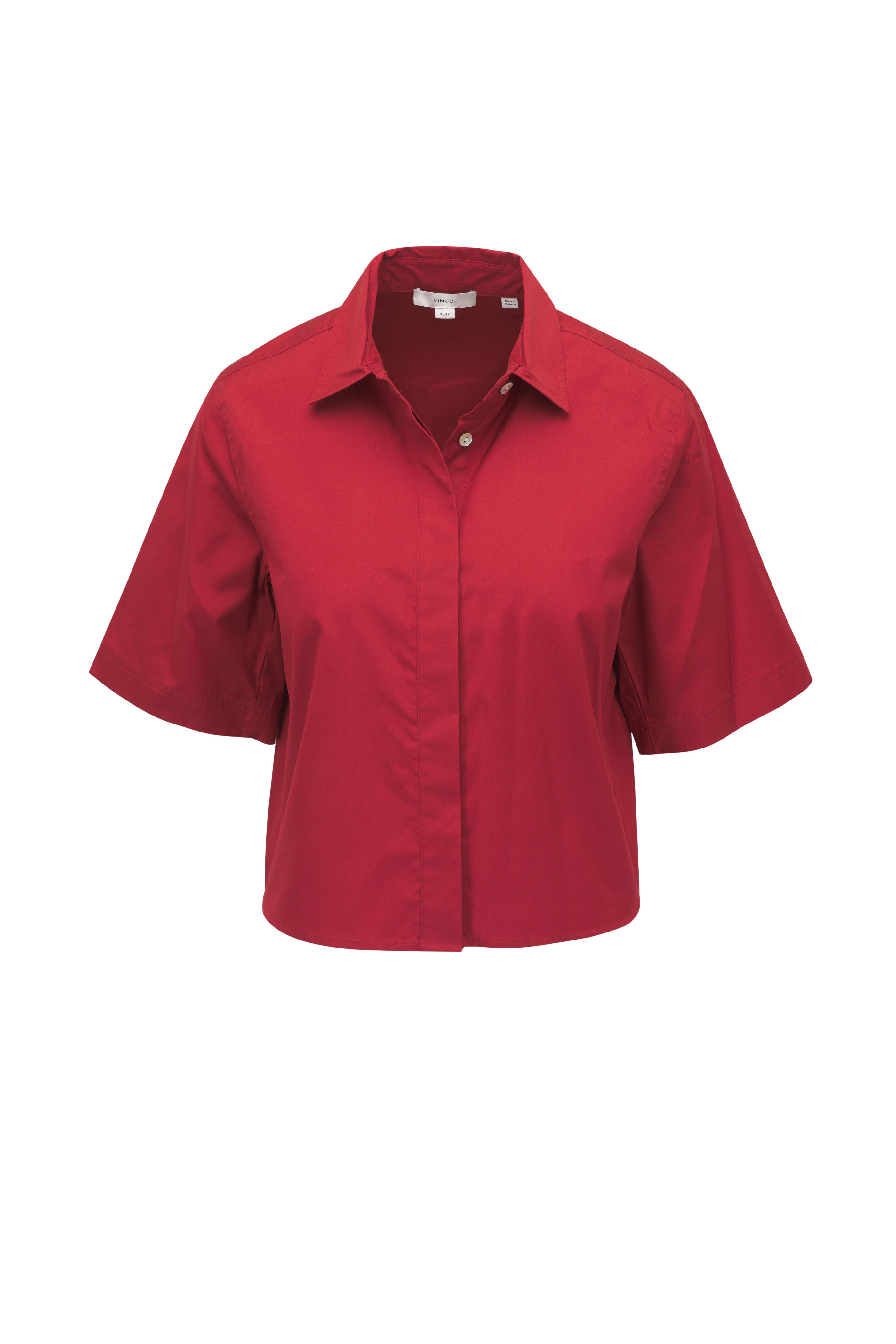 Vince - Brick Rose Cotton Cropped Shirt