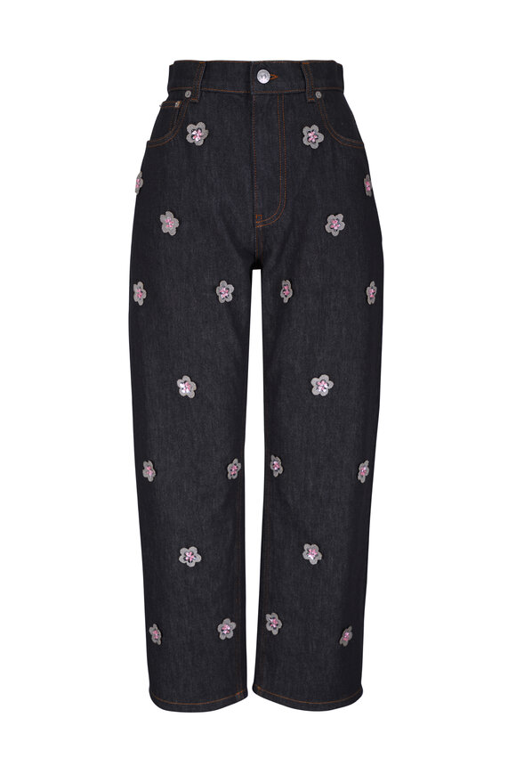 Marni Blublack Daisy Appliqué Jean