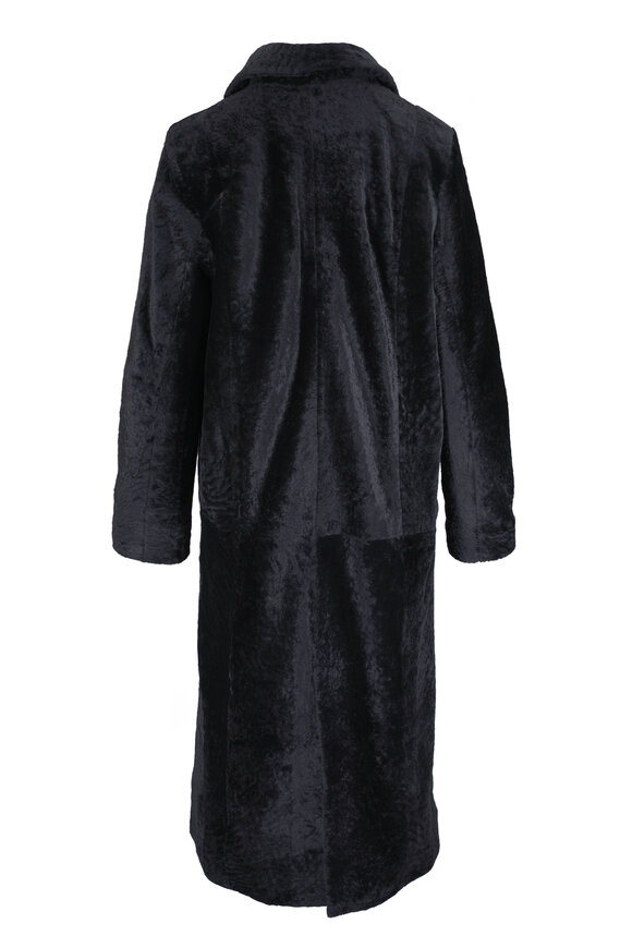 Nour Hammour Paloma Black Astrakhan Shearling Jacket - view 3