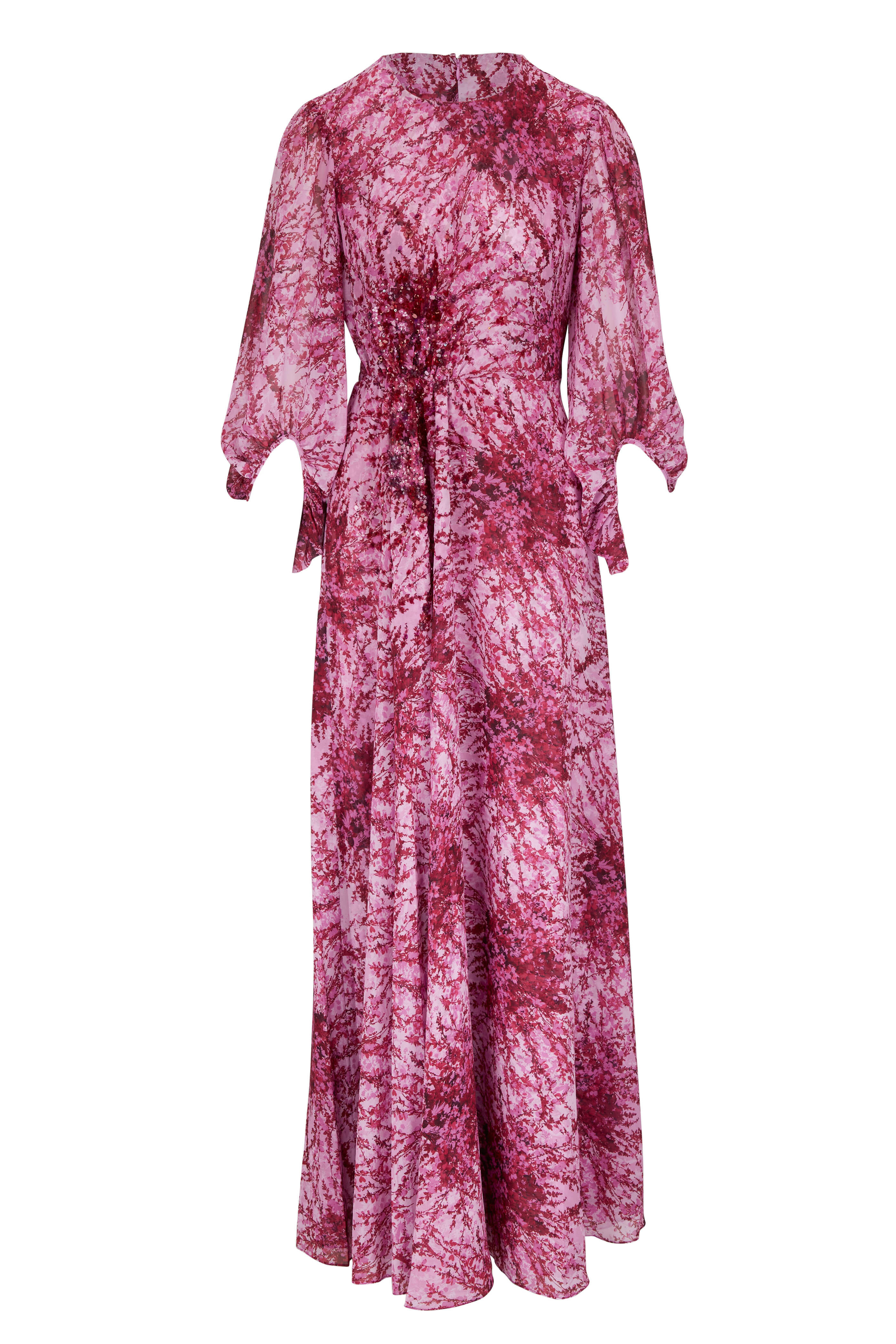 Sachin + Babi - Bianca Carnation Pink Bouquet Print Gown Sachin + Babi - Bianca Carnation Pink Bouquet Print Gown