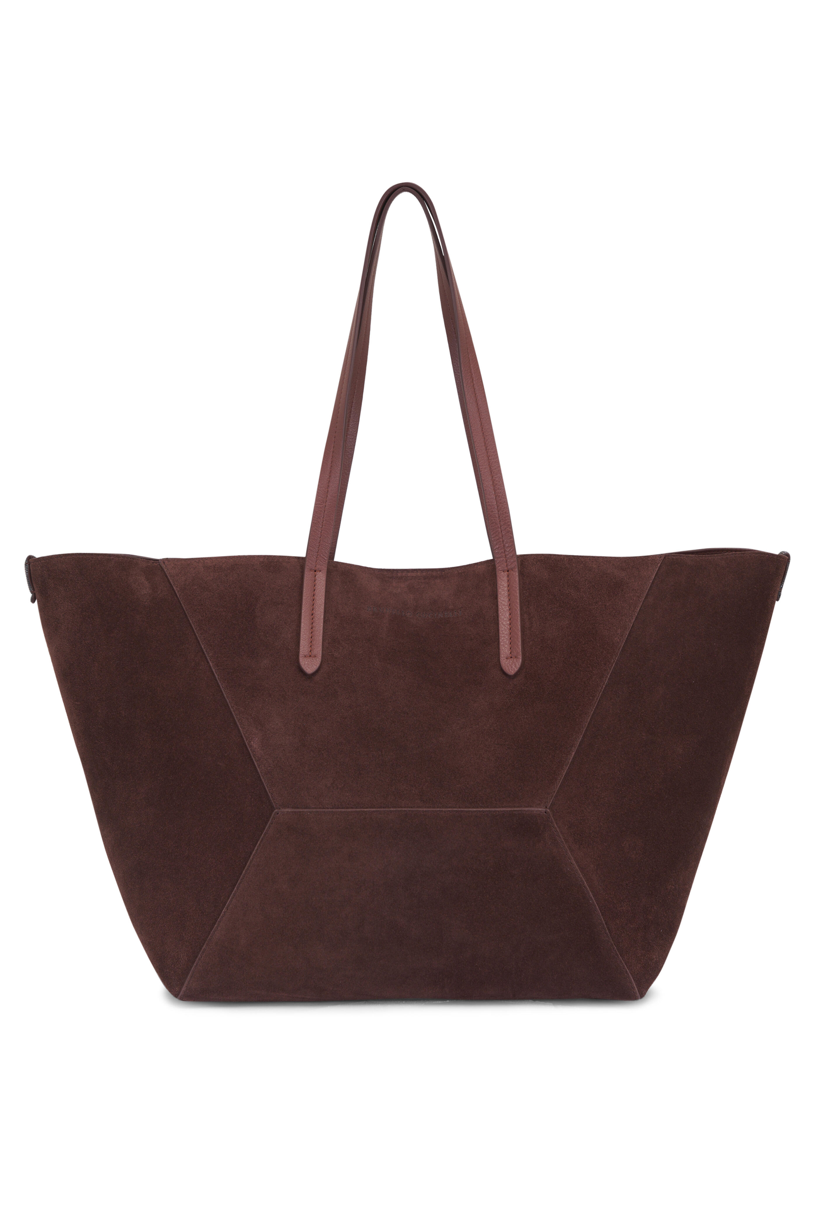 Brunello Cucinelli - Medium Duo Burgundy Suede Tote Bag
