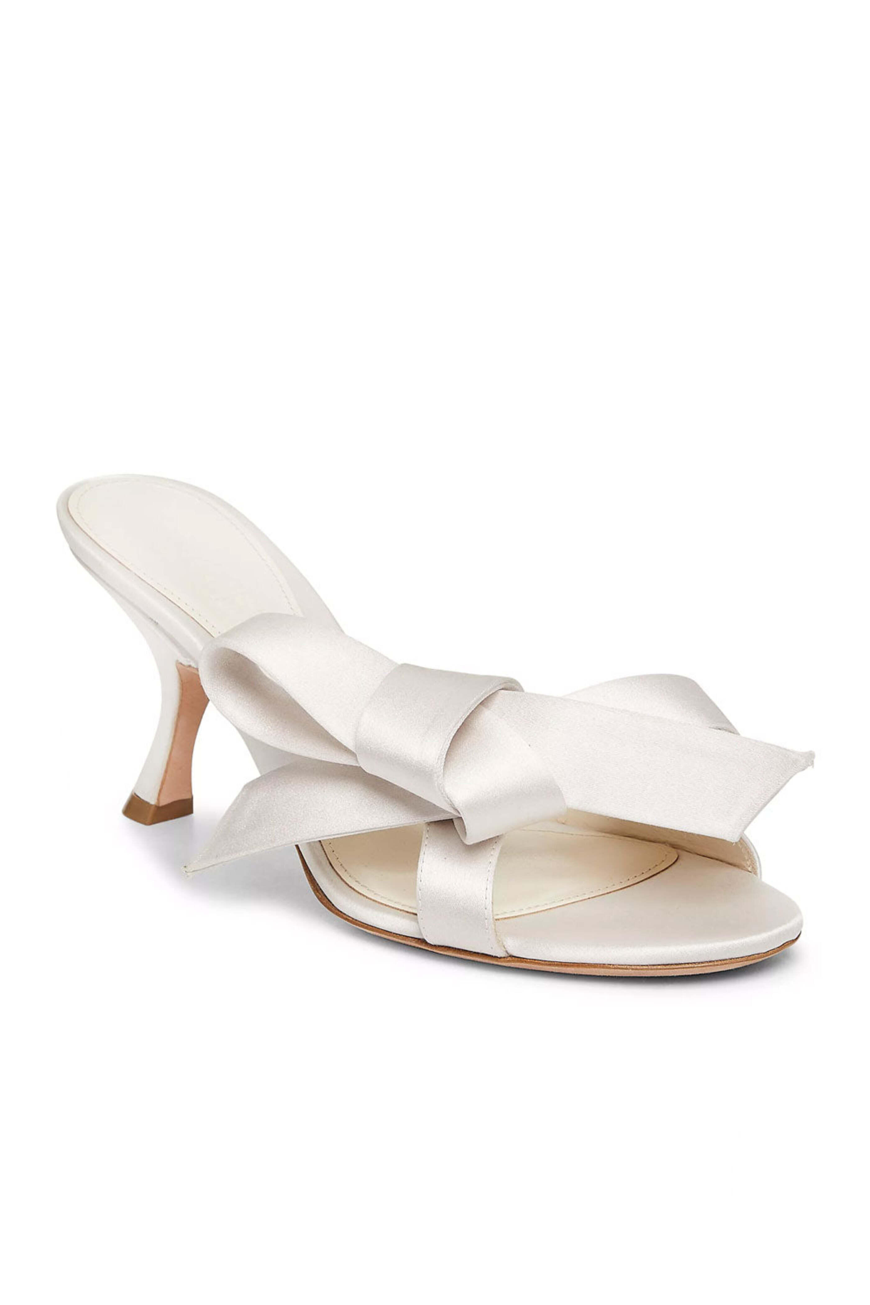 Giambattista Valli - Bow-Detailed Satin Pump in Ivory, 75mm