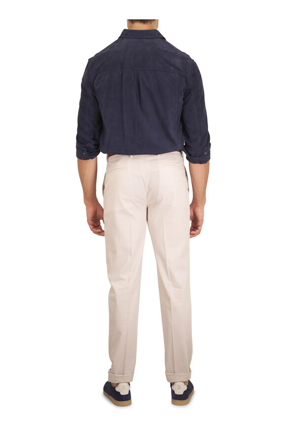 Brunello Cucinelli Pilota Navy Suede Shacket - view 4