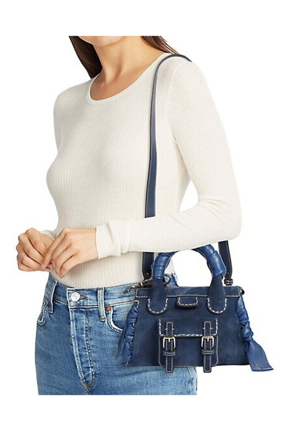 Chloé - Mini Edith Bag in Navy | Mitchell Stores
