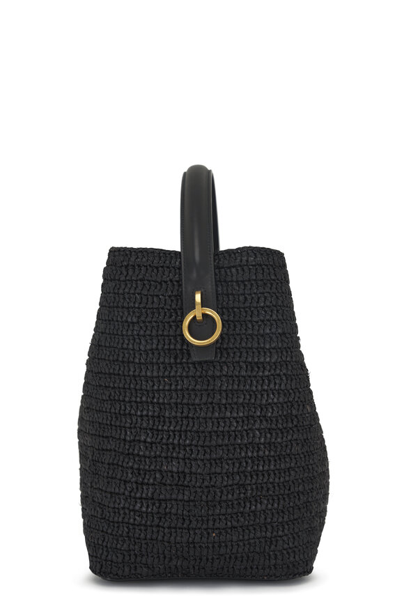 Saint Laurent - Le37 Black Raffia Bucket Bag 