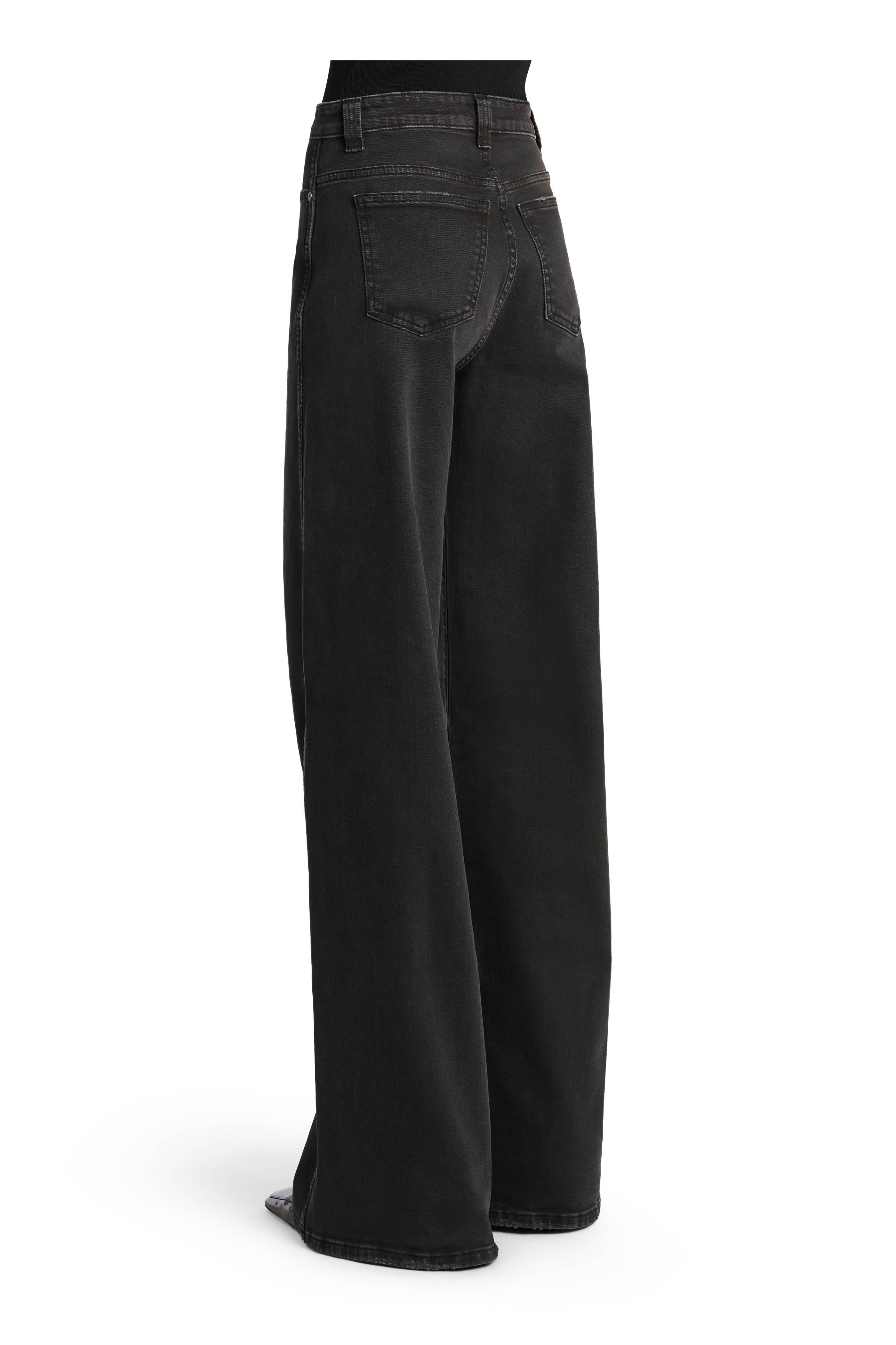 Khaite - Dane Black Denim High-Rise Wide Leg Pant