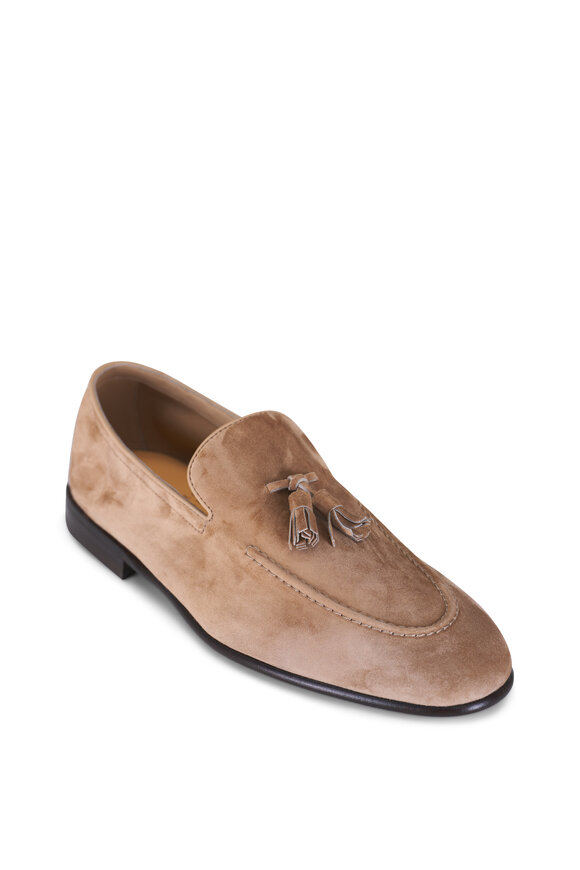 Brunello Cucinelli Tan Suede Tassel Loafers