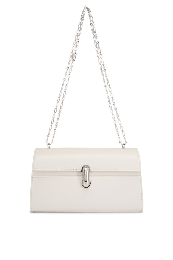 Savette Chain Symmetry Pouchette Ivory Leather Bag