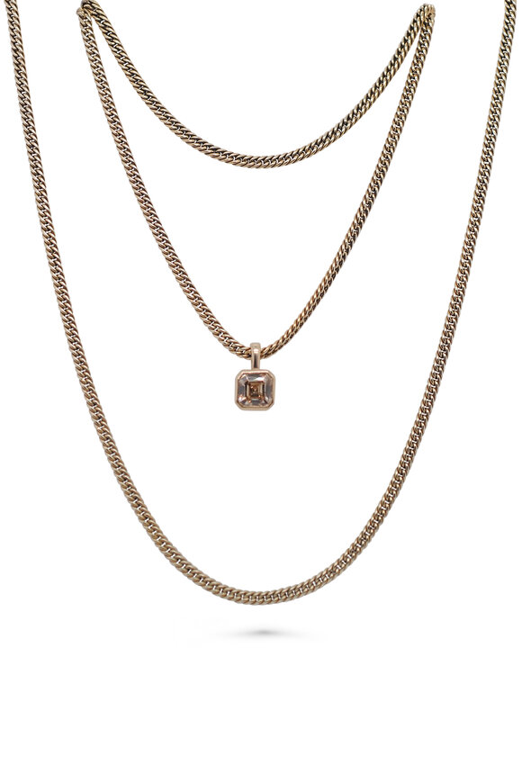 Kali Zoe 14k Yellow Gold Asscher Cut Diamond Necklace - view 1