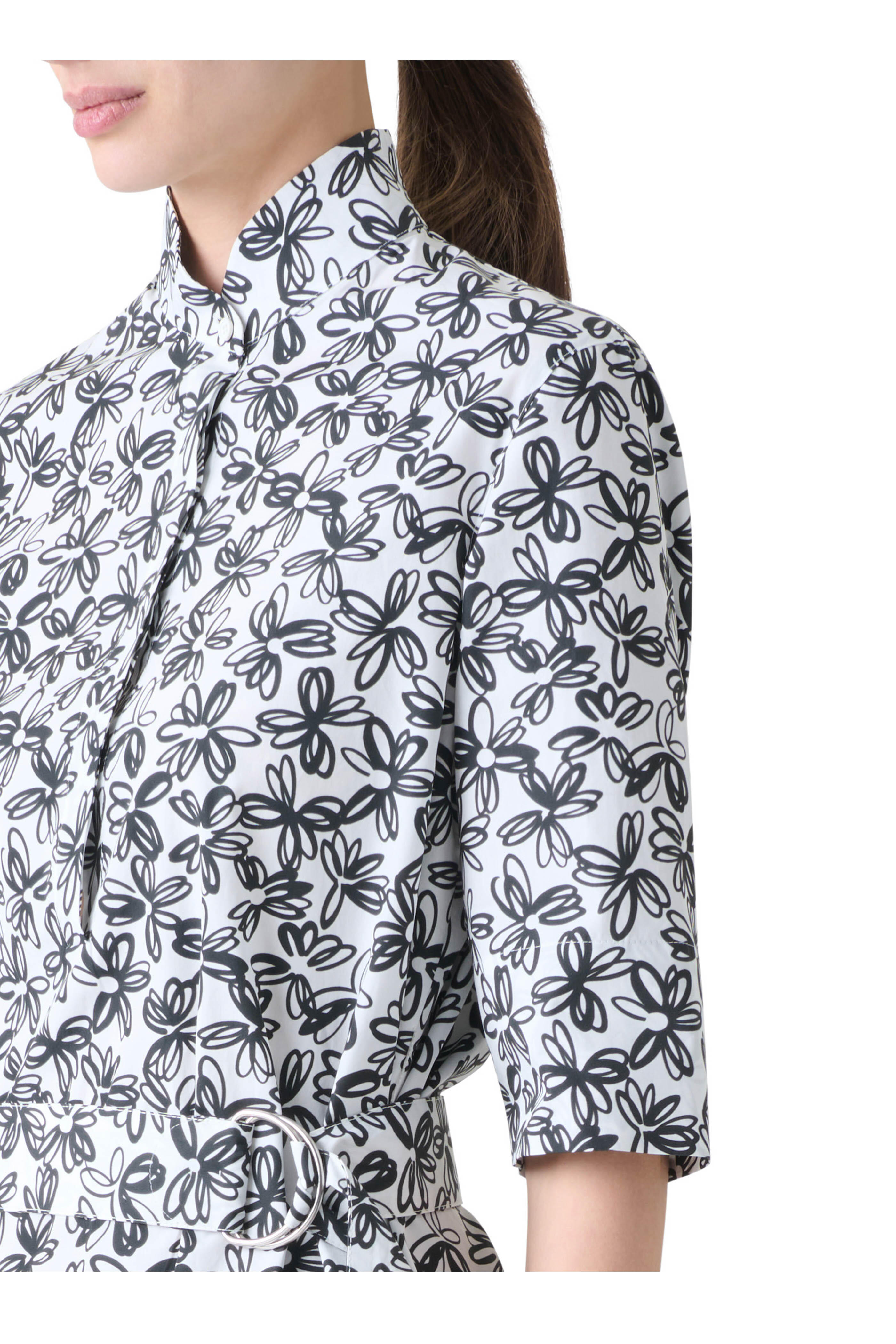 Akris Punto - Daisy-Print Cotton Poplin Belted Shirtdress