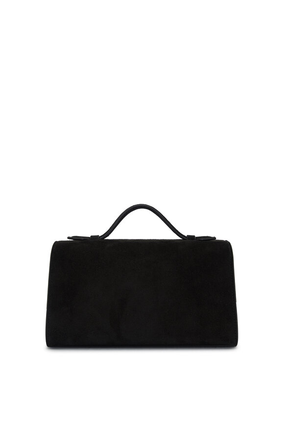 Savette - Symmetry Pochette Black Suede Top Handle Bag