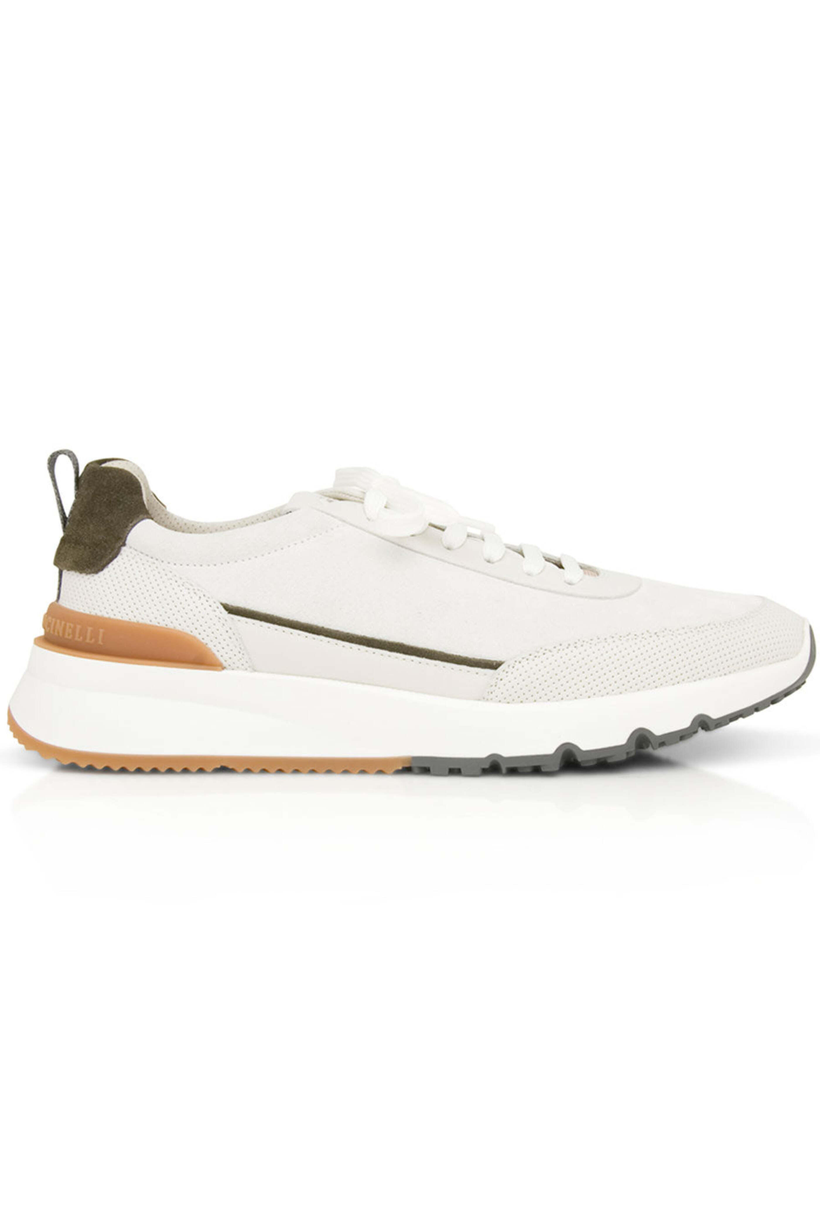 Brunello Cucinelli MD999P8759C002 関税送料込 Brunello Cucinelli - Suede Paneled Sneaker in White