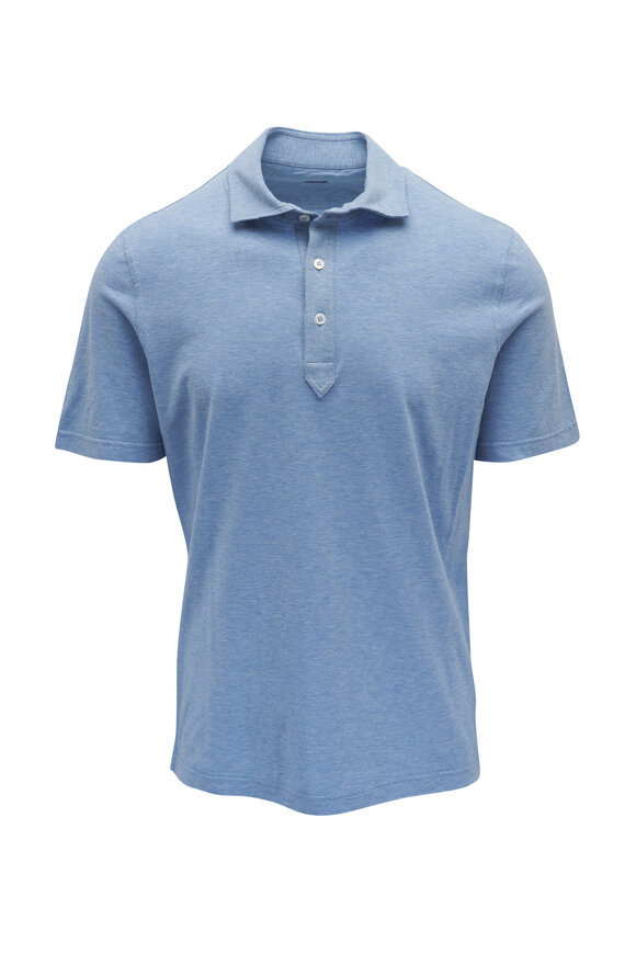 Fedeli Blue Jersey Cotton Polo