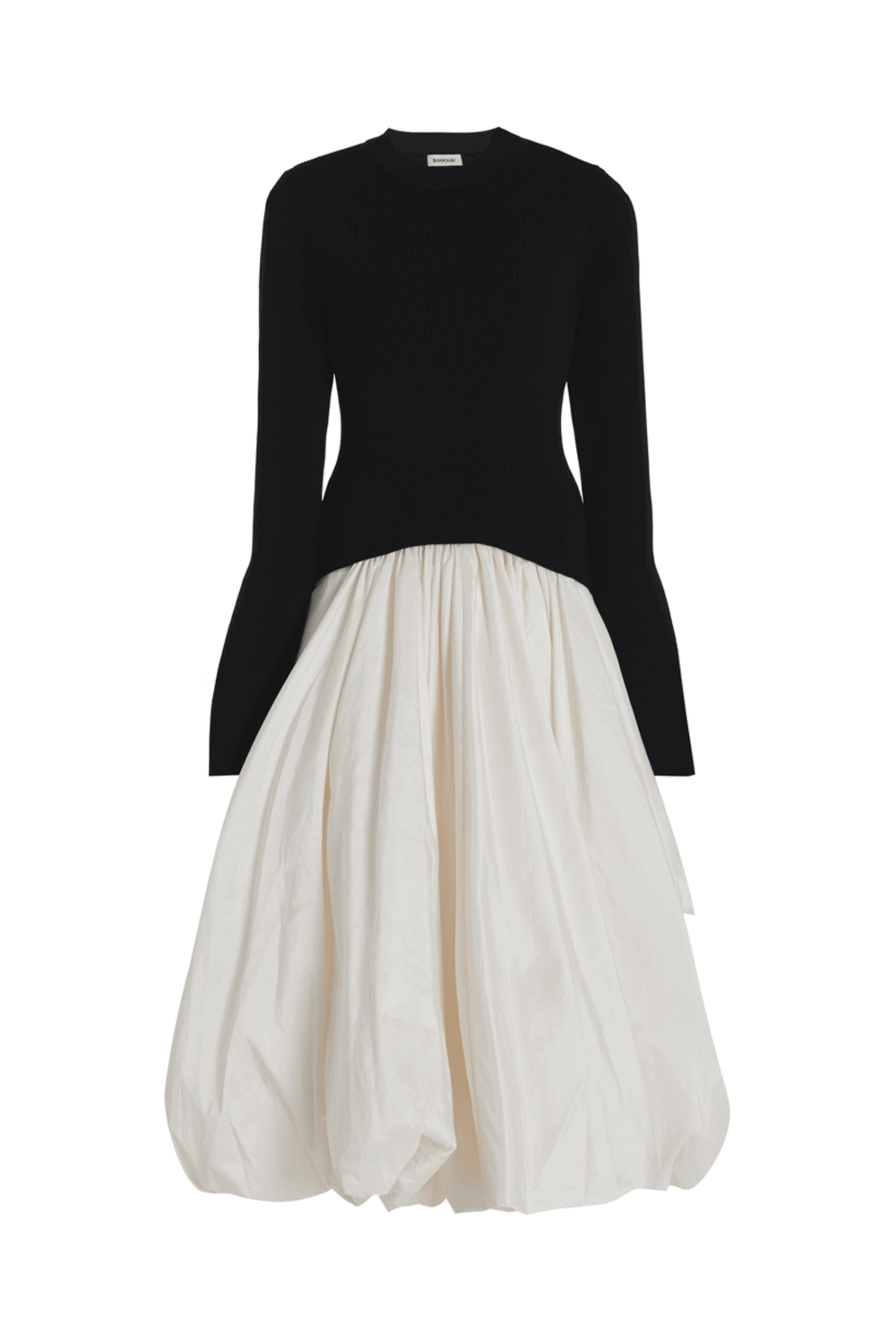 Simkhai - Black Kenlie Long Sleeve Mock Neck Midi Dress