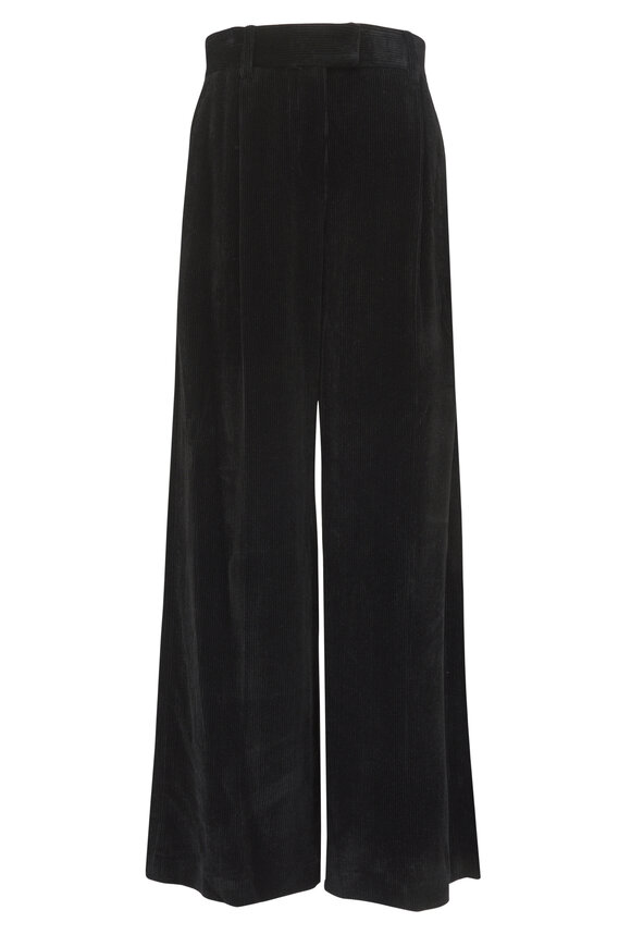 Brunello Cucinelli Black Shimmer Corduroy Lurex Pant - view 1