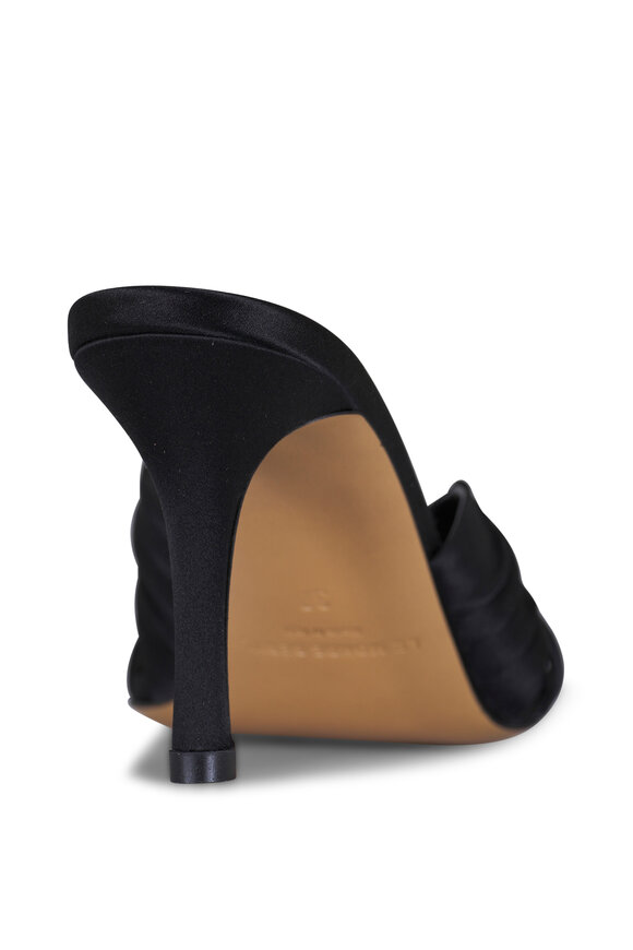 Le Monde Béryl Antonia Black Satin Mule, 50mm - view 4