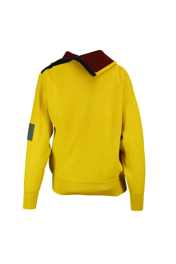 Loewe Asymmetric Olive Zip Sweater - view 4