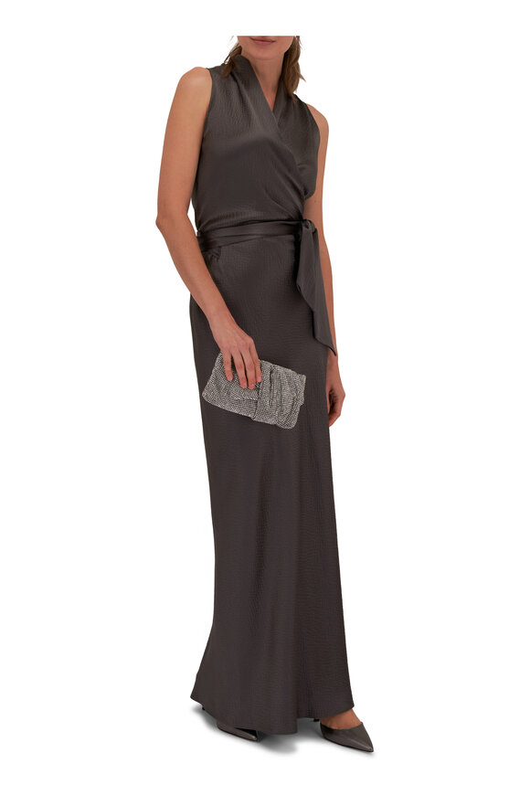 Peter Cohen - Vicky Charcoal Hammered Silk Gown 