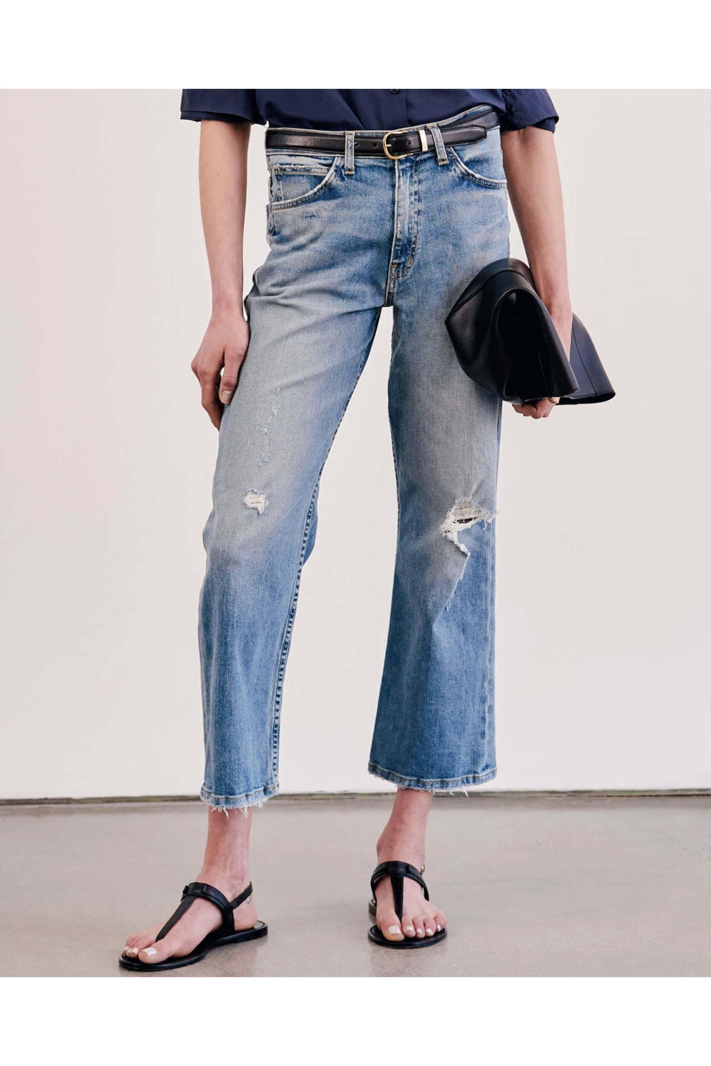 Nili Lotan - Violette Cropped Jean in Faded Wash