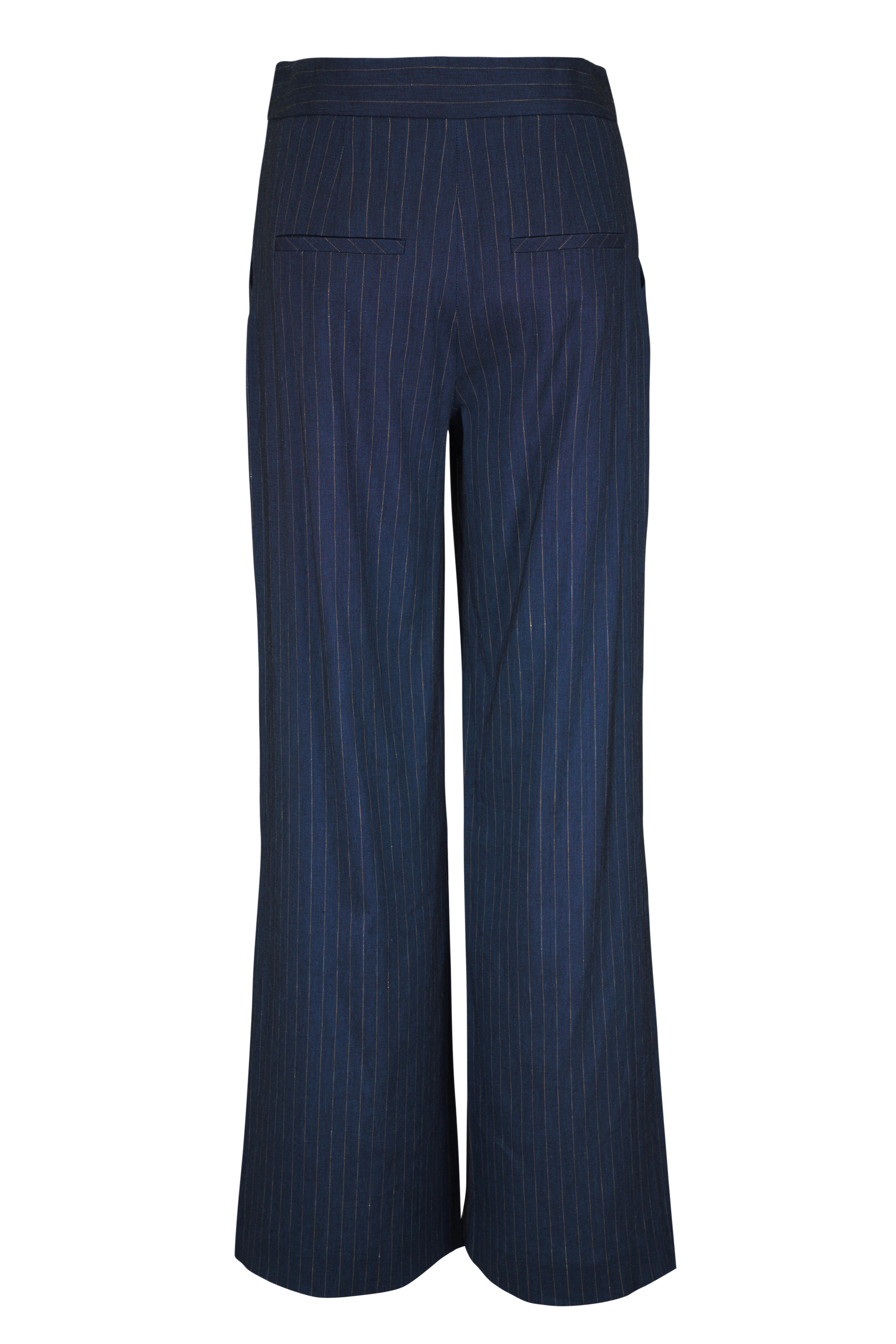 Veronica Beard - Rimini Blue Pinstripe Wide Leg Pant