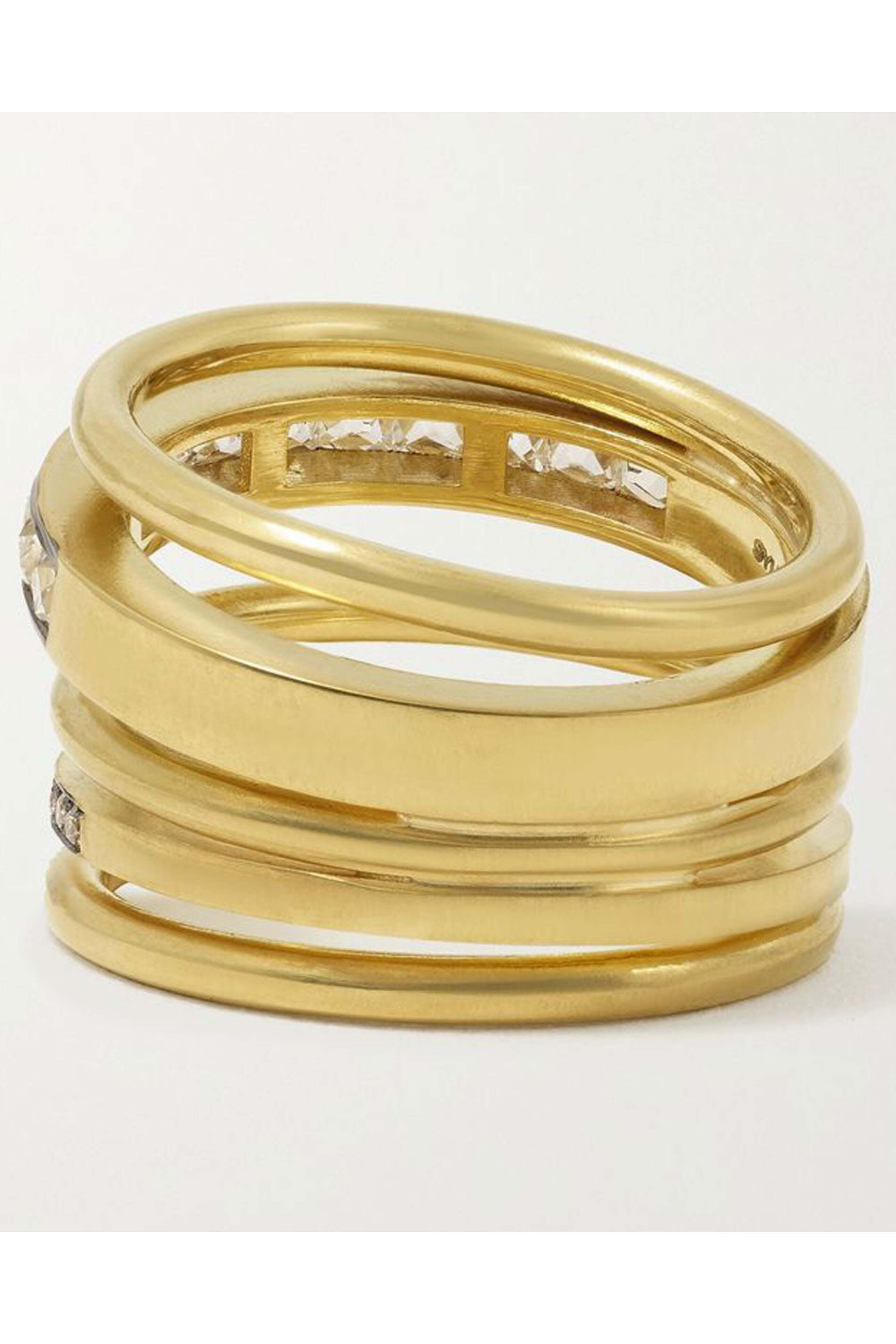 Sylva & Cie - 18k Gold Diamond Spiral Ring