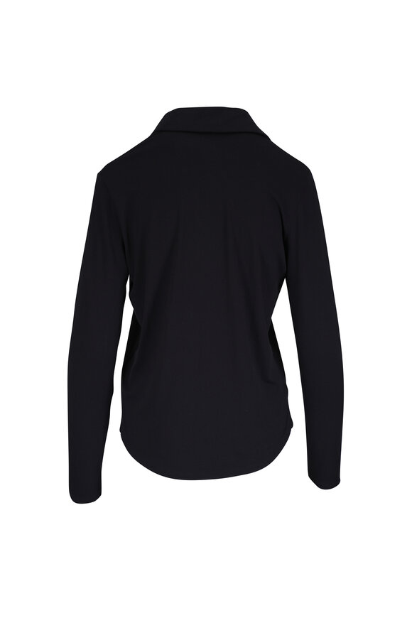 Saint Laurent - Black Pointelle Knit Crop Top | Mitchell Stores