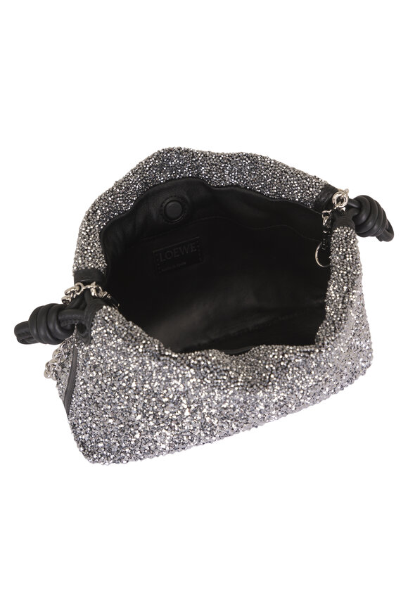 Loewe Mini Flamenco Black & Silver Beaded Leather Purse - view 5