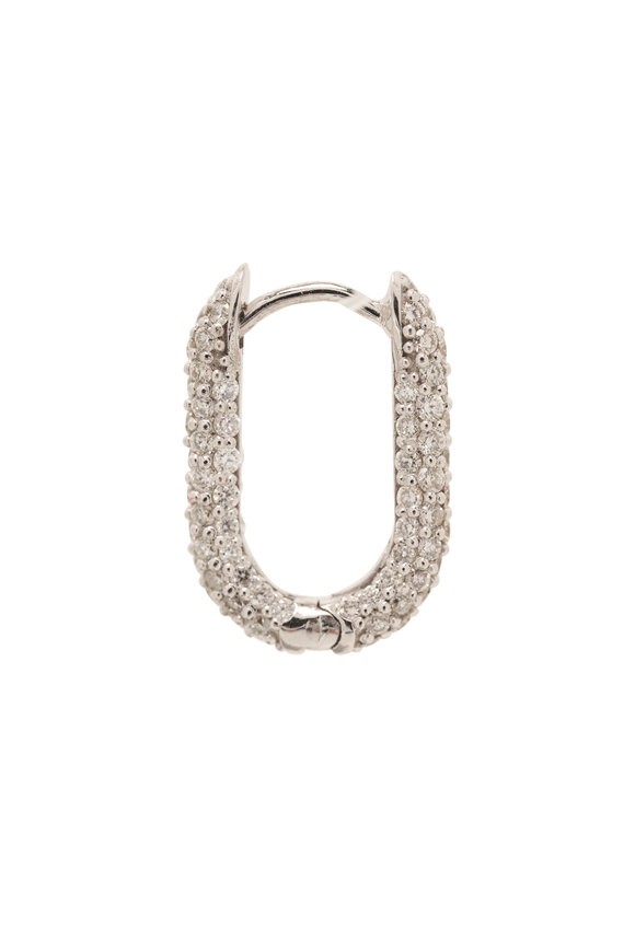 Foundrae - Petite Chubby White Gold & Pave Diamond Ear Fob