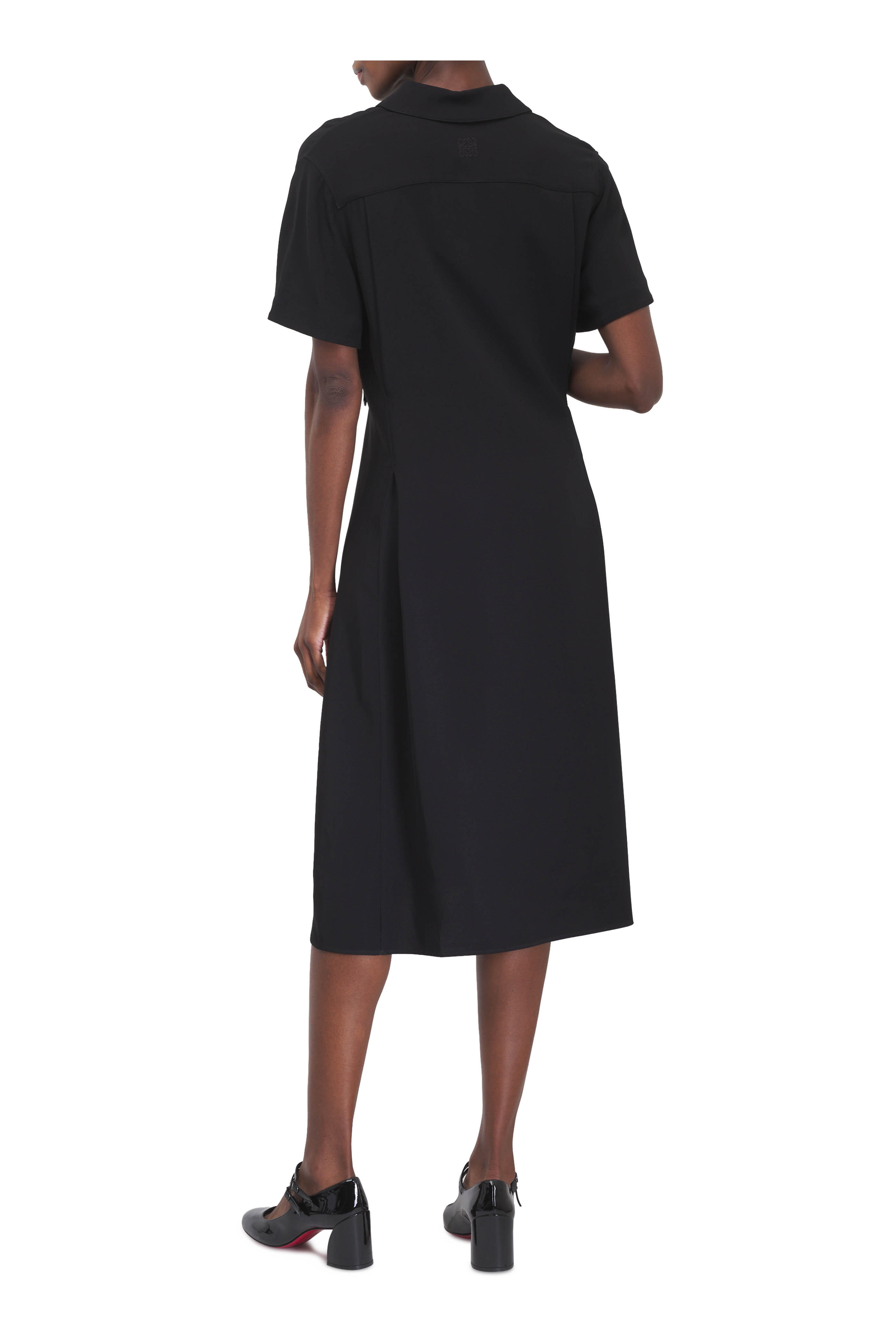 Loewe - Black Gathered Belted Dress