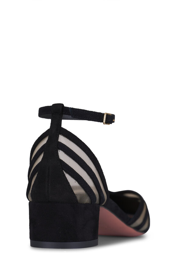 Aquazzura Alana Black Mesh & Suede Pump, 35mm - view 7