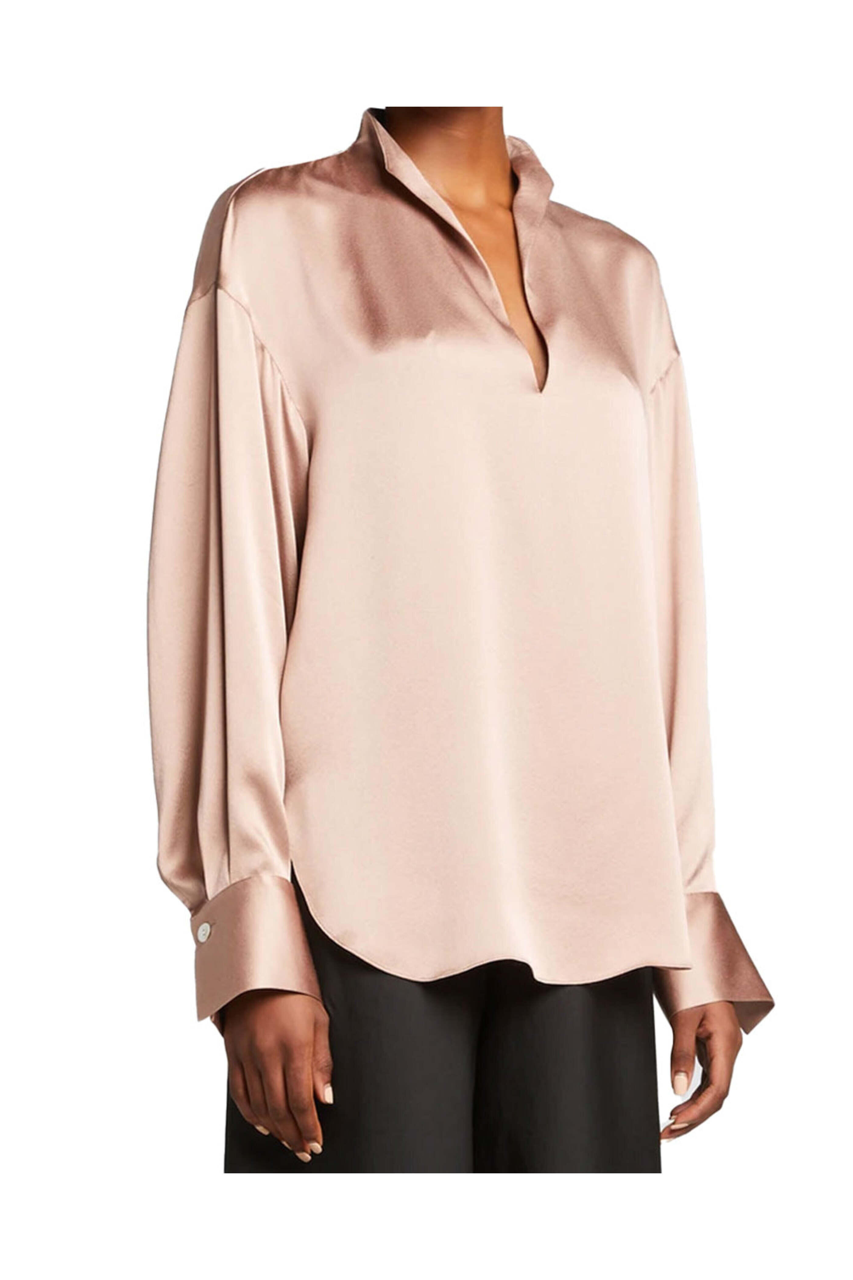 Vince - Light Brown L/S Slit Neck Top