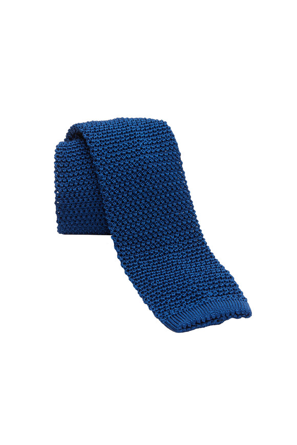 Charvet - Midnight Blue Silk Knit Necktie 