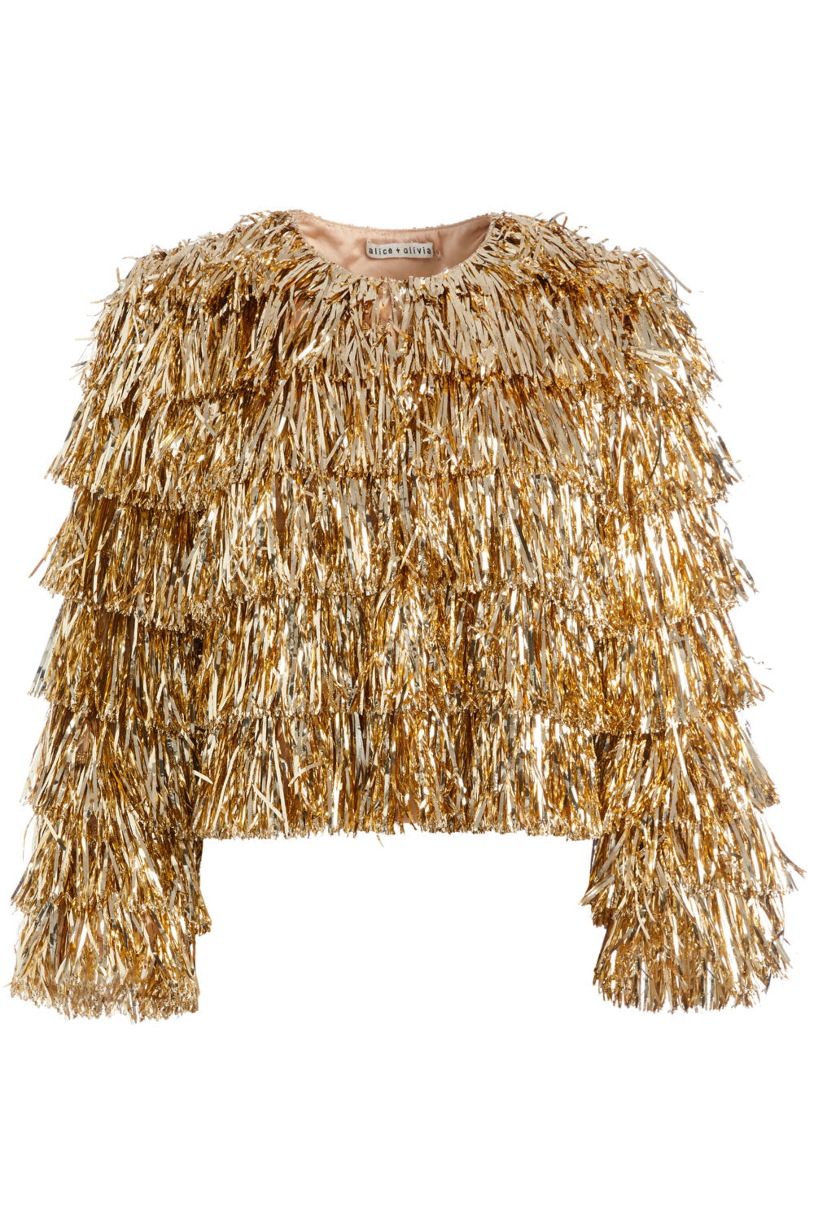 Alice & Olivia - Gold Fringe Tinsel Jacket