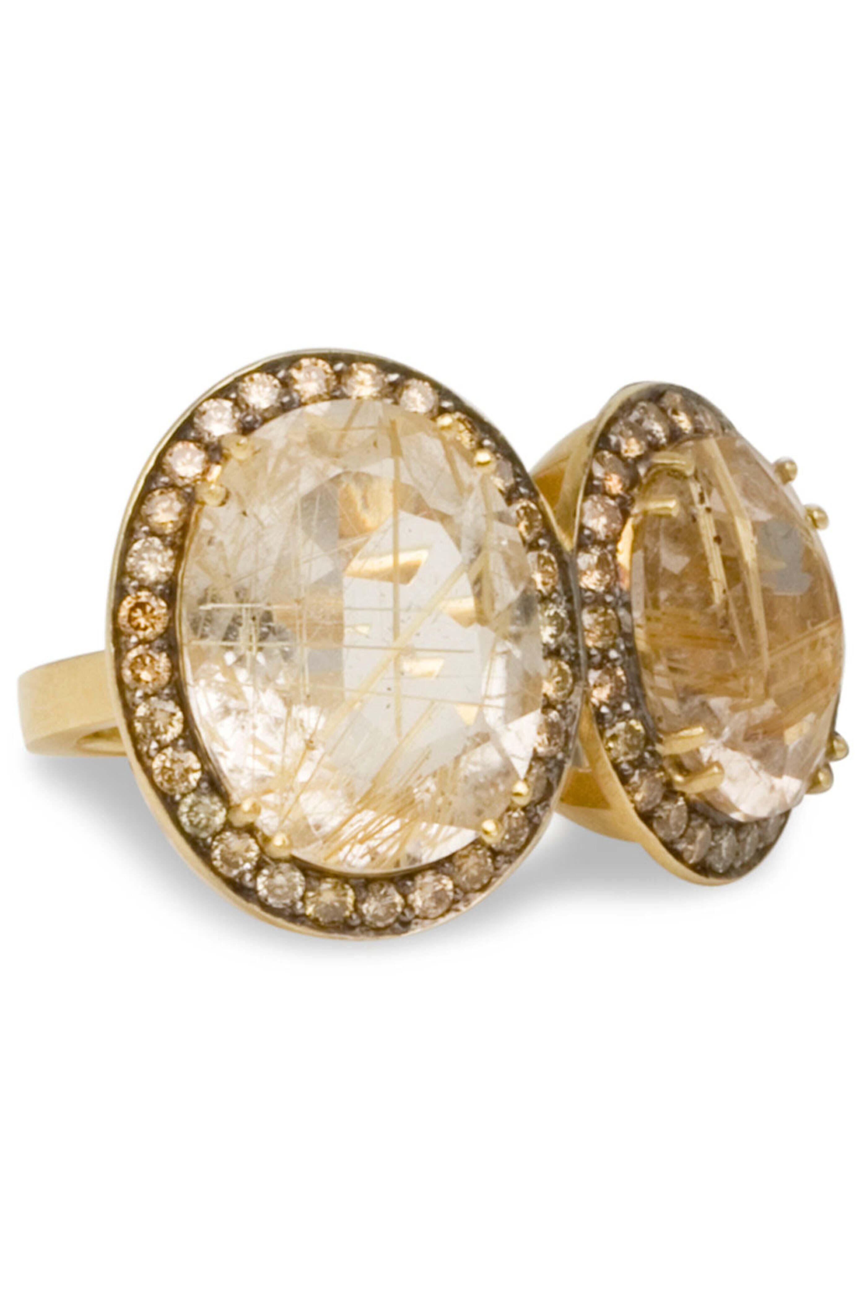 Sylva & Cie - Fancy Yellow Diamond & Rutilated Quartz Ring
