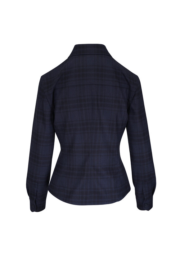 Akris Denim & Black Check Wool Fitted Shirt - view 4