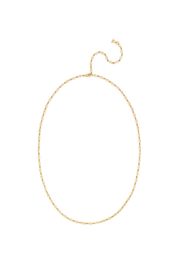 Temple St. Clair 18K Yellow Gold White Sapphire Necklace - view 1